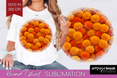 Pastel Floral Round Tshirt Background - Flower Field PNG Product Image 1