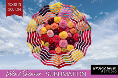 Pastel Floral Wind Spinner Sublimation PNG - Flower Field Product Image 1