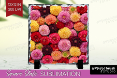 Pastel Floral Slate PNG - Flower Field Square Slate Product Image 1