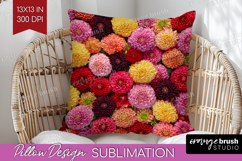 Pastel Floral Pillow Sublimation - Flower Field Pillow Cover Product Image 1