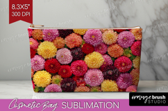 Pastel Floral Cosmetic Bag - Flower Field Makeup Bag PNG Product Image 1