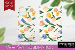 Floral Phone Case PNG - Spring Flowers Case PNG Sublimation Product Image 1