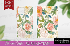 Floral Phone Case PNG - Spring Flowers Case PNG Sublimation Product Image 1