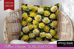 Pastel Floral Pillow Sublimation - Flower Field Pillow Cover Product Image 1
