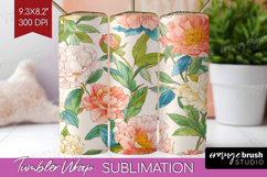 Floral Tumbler Wrap - Spring Flowers Tumbler PNG Sublimation Product Image 1