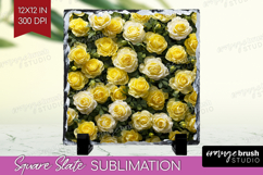 Pastel Floral Slate PNG - Flower Field Square Slate Product Image 1
