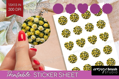 Pastel Floral Round Sticker - Flower Field Printable Sticker Product Image 1
