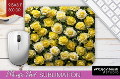 Pastel Floral Mouse Pad Sublimation - Flower Field Mousepad Product Image 1