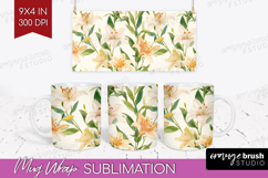 Floral Mug Wrap - Spring Flowers Mug PNG Sublimation Product Image 1