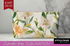 Floral Cosmetic Bag - Spring Flowers Makeup Bag PNG Product Image 1