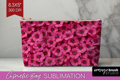Pastel Floral Cosmetic Bag - Flower Field Makeup Bag PNG Product Image 1