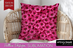 Pastel Floral Pillow Sublimation - Flower Field Pillow Cover Product Image 1