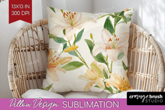 Floral Pillow Sublimation - Spring Flowers Pillow Cover PNG Product Image 1