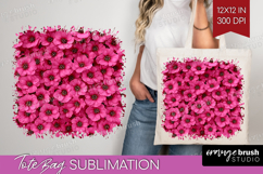 Pastel Floral Tote Bag - Flower Field Tote Bag PNG Product Image 1