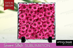 Pastel Floral Slate PNG - Flower Field Square Slate Product Image 1