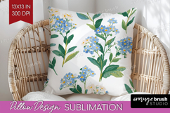 Floral Pillow Sublimation - Spring Flowers Pillow Cover PNG Product Image 1