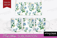Floral Mug Wrap - Spring Flowers Mug PNG Sublimation Product Image 1