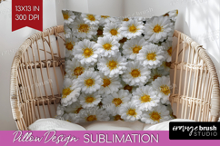 Pastel Floral Pillow Sublimation - Flower Field Pillow Cover Product Image 1