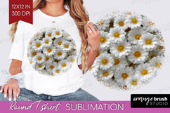 Pastel Floral Round Tshirt Background - Flower Field PNG Product Image 1