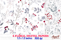 Pastel Floral digital paper / flowers seamless pattern Product Image 1