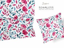 2 Floral Seamless Pattern, pink, blue, abstract flowers 031 Product Image 5