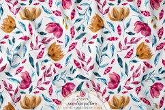 2 Floral Seamless Pattern, pink, blue, abstract flowers 031 Product Image 11