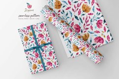 Floral Seamless Pattern, pink, blue, abstract flowers 031 Product Image 4