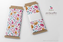 2 Floral Seamless Pattern, pink, blue, abstract flowers 031 Product Image 8