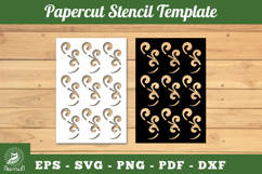 Floral Pattern Papercut Stencil SVG Product Image 1