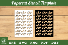 Floral Pattern Papercut Stencil SVG Product Image 1