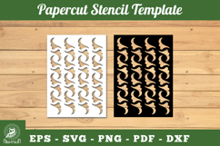 Floral Pattern Papercut Stencil SVG Product Image 1
