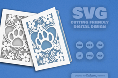 Floral Paw Greeting Card SVG - Bundle of 10 Items Product Image 2