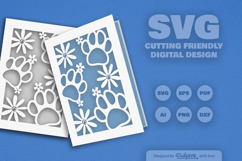 Floral Paw Greeting Card SVG Product Image 2