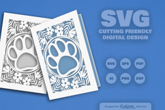 Floral Paw Greeting Card SVG Product Image 1