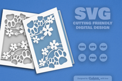 Floral Paw Greeting Card SVG Product Image 2