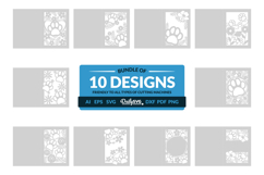 Floral Paw Greeting Card SVG - Bundle of 10 Items Product Image 1