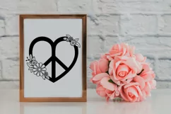 Peace Love SVG Design with Flowers for T-shirts, Mugs, Bag, Decals, Wall Art, Gifts. This Summer Floral Design is compatible with Cricut and Silhouette Machines