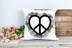 Peace Love SVG Design with Flowers for T-shirts, Mugs, Bag, Decals, Wall Art, Gifts. This Summer Floral Design is compatible with Cricut and Silhouette Machines