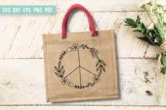Floral Peace Sign SVG | Wildflower SVG| Hippie SVG Product Image 3
