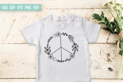 Floral Peace Sign SVG | Wildflower SVG| Hippie SVG Product Image 2