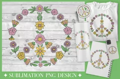 Floral peace sign PNG