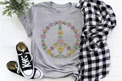 Floral peace sign PNG