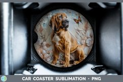 GorgeousFloral Pearl Dog Car Coaster design.