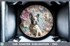 GorgeousFloral Pearl Dog Car Coaster design.