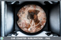 GorgeousFloral Pearl Dog Car Coaster design.