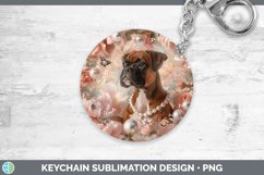GorgeousFloral Pearl Dog Keychain design.