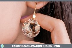 GorgeousFloral Pearl Dog Round Earrings design.