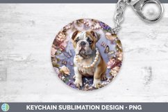 GorgeousFloral Pearl Dog Keychain design.