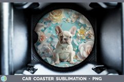GorgeousFloral Pearl Dog Car Coaster design.