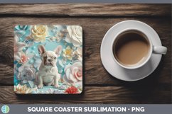 GorgeousFloral Pearl Dog Square Coaster design.